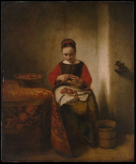 Nicolaes_Maes_-_Young_Girl_peeling_Apples